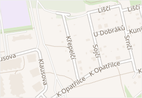 Křepelčí v obci Praha - mapa ulice