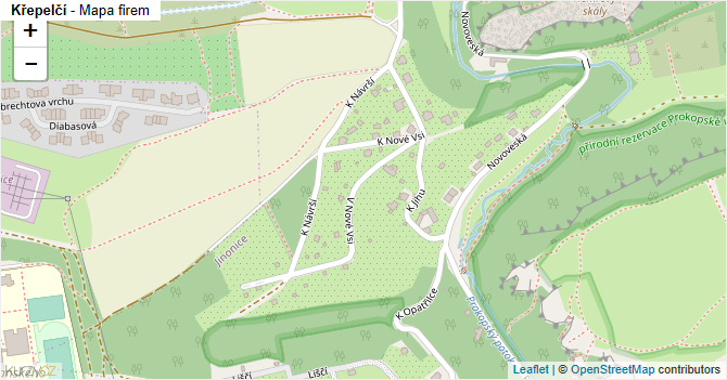 Křepelčí - mapa firem