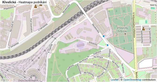 Křeslická - mapa podnikání