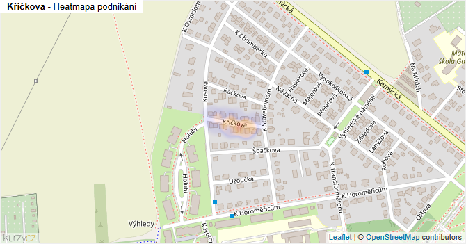 Křičkova - mapa podnikání