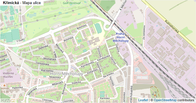 Křimická - mapa ulice