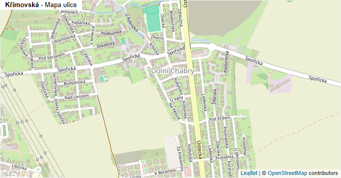 Křimovská - mapa ulice