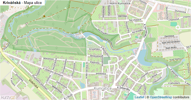Kriváňská - mapa ulice