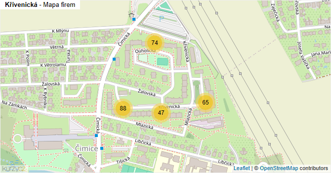 Křivenická - mapa firem