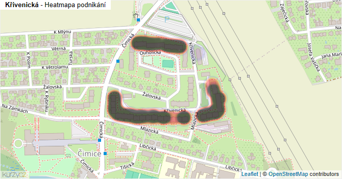 Křivenická - mapa podnikání
