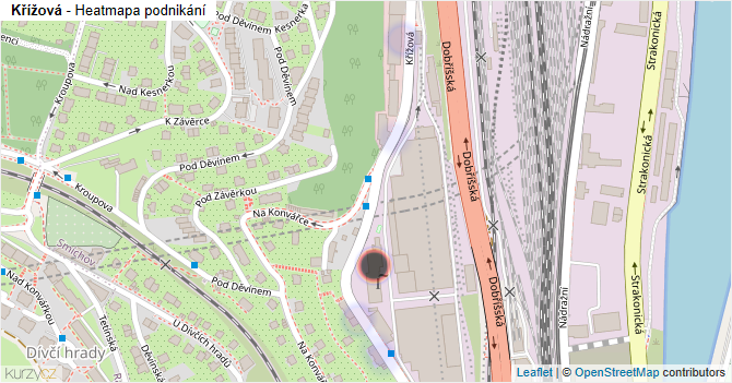 Křížová - mapa podnikání