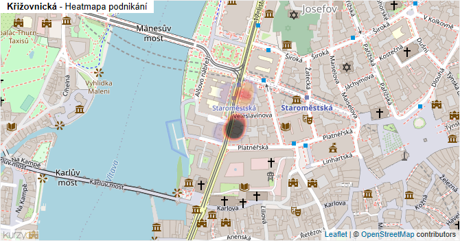 Křižovnická - mapa podnikání