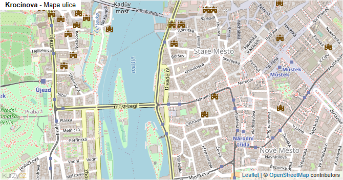Krocínova - mapa ulice