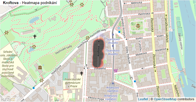 Kroftova - mapa podnikání