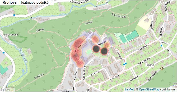 Krohova - mapa podnikání