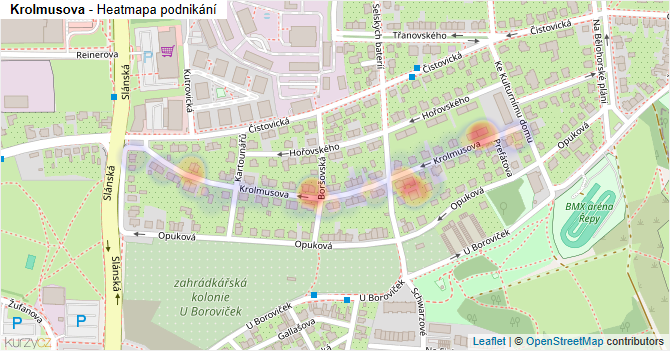 Krolmusova - mapa podnikání