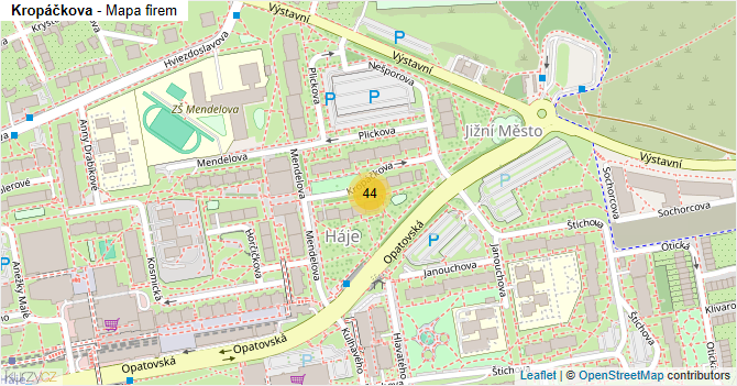 Kropáčkova - mapa firem