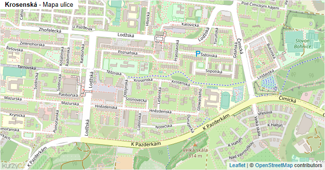 Krosenská - mapa ulice