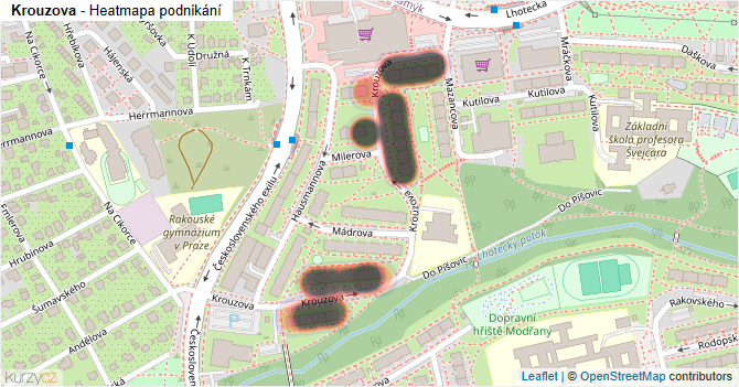 Krouzova - mapa podnikání