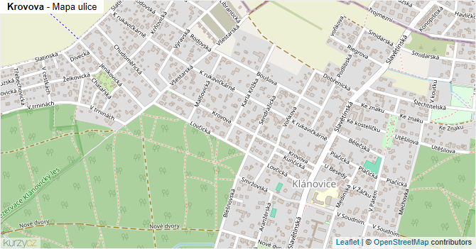 Krovova - mapa ulice