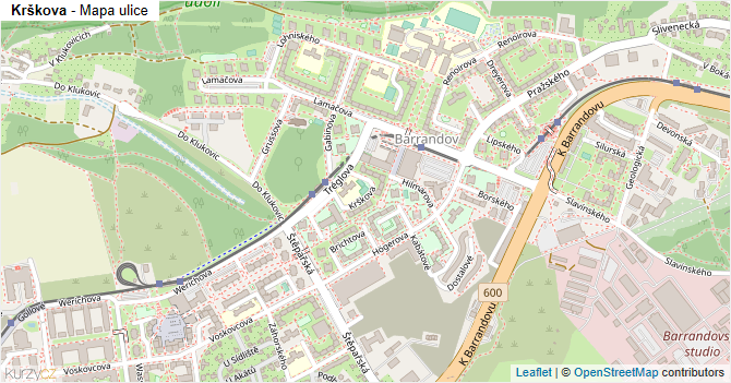 Krškova - mapa ulice