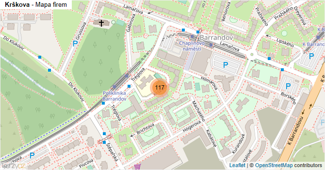 Krškova - mapa firem