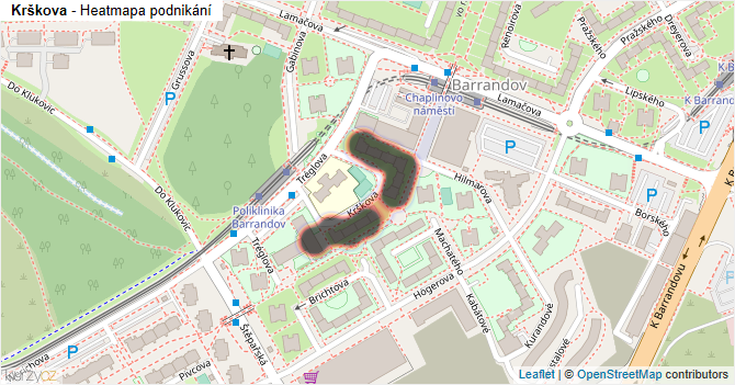 Krškova - mapa podnikání