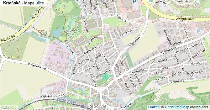 Krteňská - mapa ulice