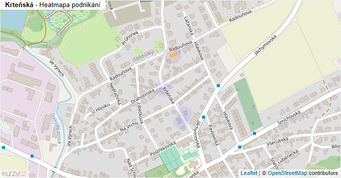 Krteňská - mapa podnikání