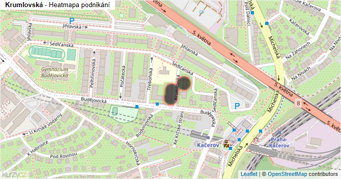 Krumlovská - mapa podnikání
