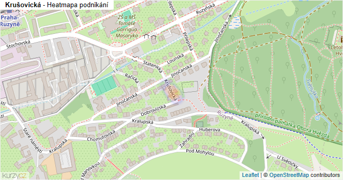 Krušovická - mapa podnikání