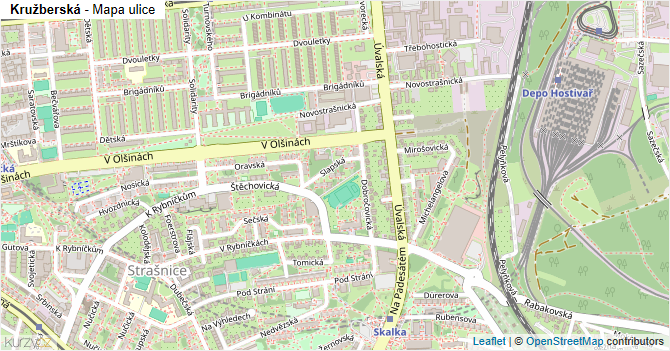 Kružberská - mapa ulice