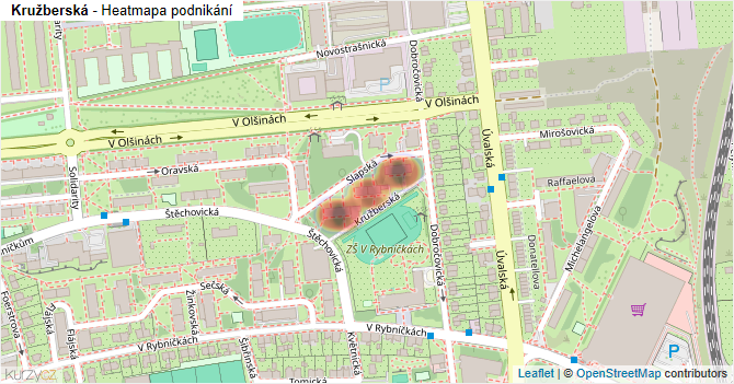 Kružberská - mapa podnikání