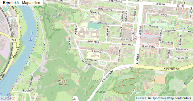 Krynická - mapa ulice