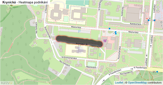 Krynická - mapa podnikání