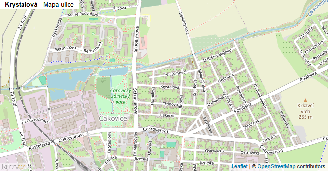 Krystalová - mapa ulice
