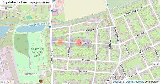 Krystalová - mapa podnikání