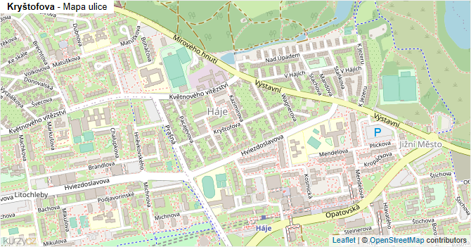 Kryštofova - mapa ulice