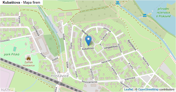 Kubaštova - mapa firem