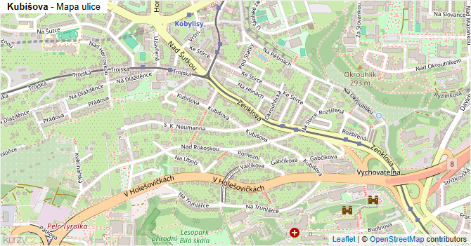 Kubišova - mapa ulice