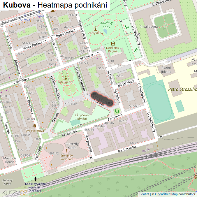 Mapa Kubova - Firmy v ulici.