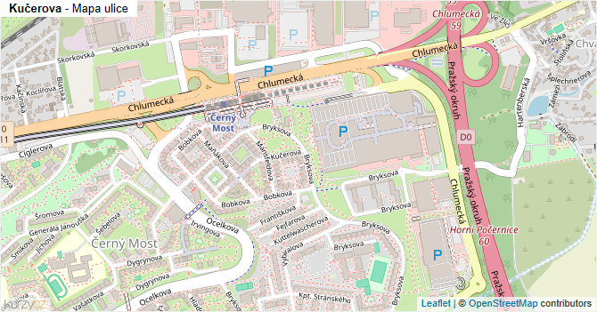 Kučerova - mapa ulice