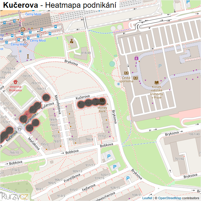 Mapa Kučerova - Firmy v ulici.