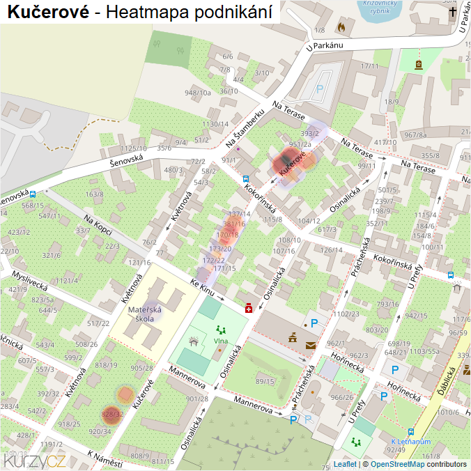 Mapa Kučerové - Firmy v ulici.