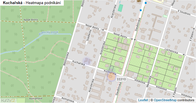 Kuchařská - mapa podnikání