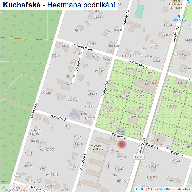 Mapa Kuchařská - Firmy v ulici.