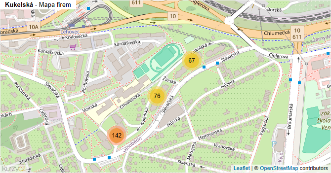Kukelská - mapa firem