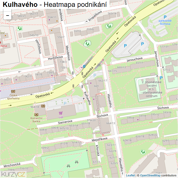 Mapa Kulhavého - Firmy v ulici.