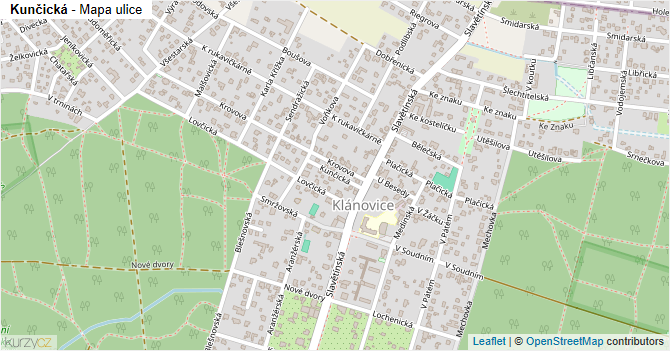 Kunčická - mapa ulice