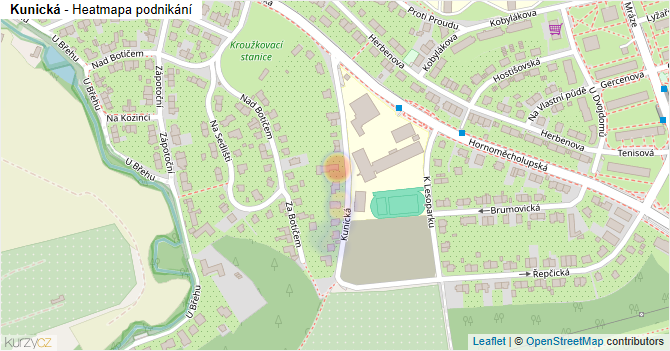 Kunická - mapa podnikání