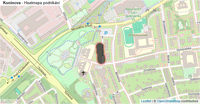 Kunínova - mapa podnikání