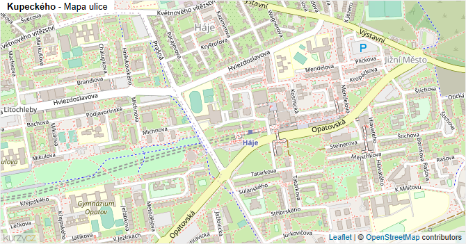 Kupeckého - mapa ulice