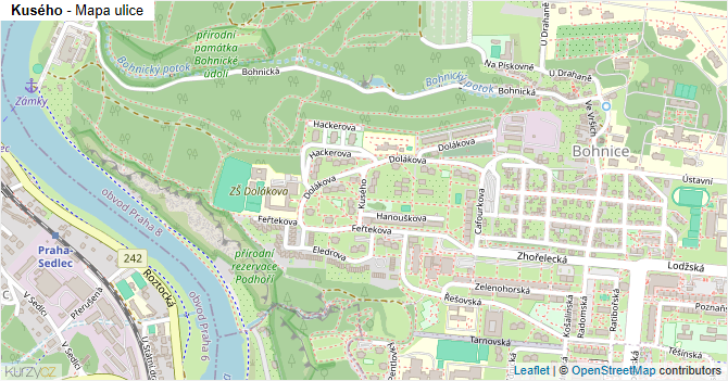 Kusého - mapa ulice