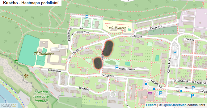 Kusého - mapa podnikání