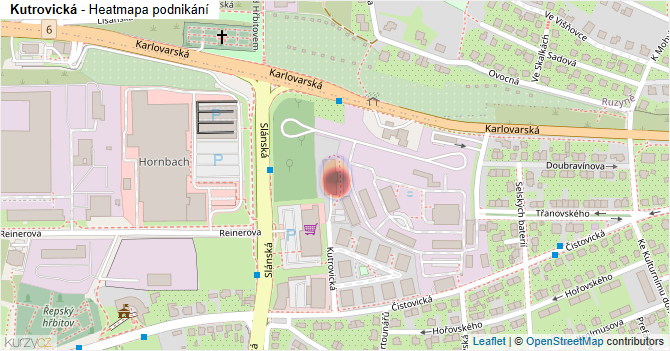 Kutrovická - mapa podnikání